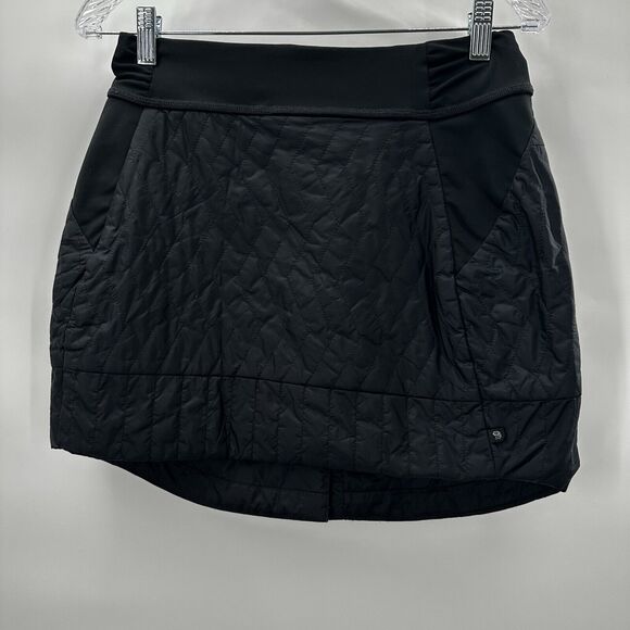 Mountain Hardwear Skirt Womens Small Black Quilted Pull on Active Pocket Trekkin - Picture 1 of 13